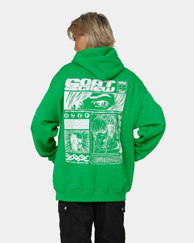 Women's Hooded Sweatshirts with Non-Stretch WaistGoat Crew Harajuku Hoodie Green