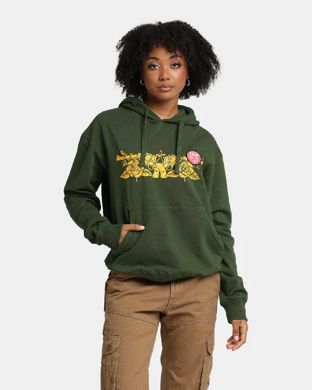 Women's Hooded Sweatshirts with DrawstringsGuns N Roses Gun Logo Hoodie Forest Green