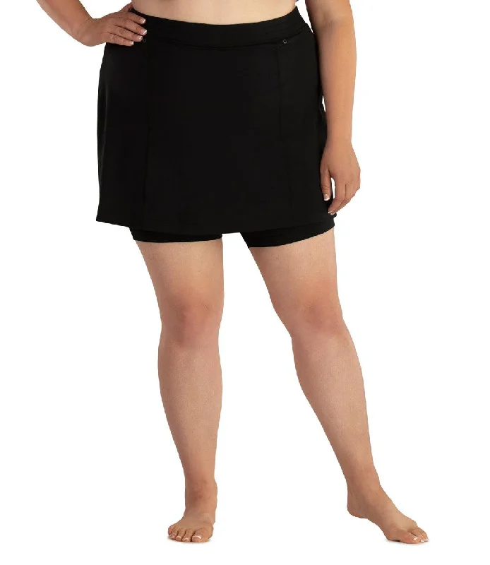 QuikEnergy Swim Skirt with Short Black