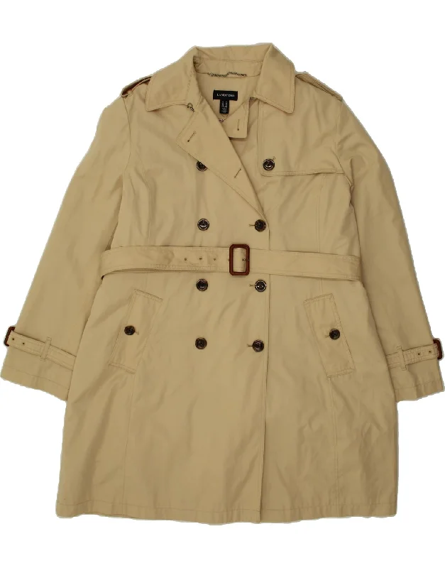 Women's Coats with BeltLANDS END Womens Trench Coat UK 18 XL Beige Cotton