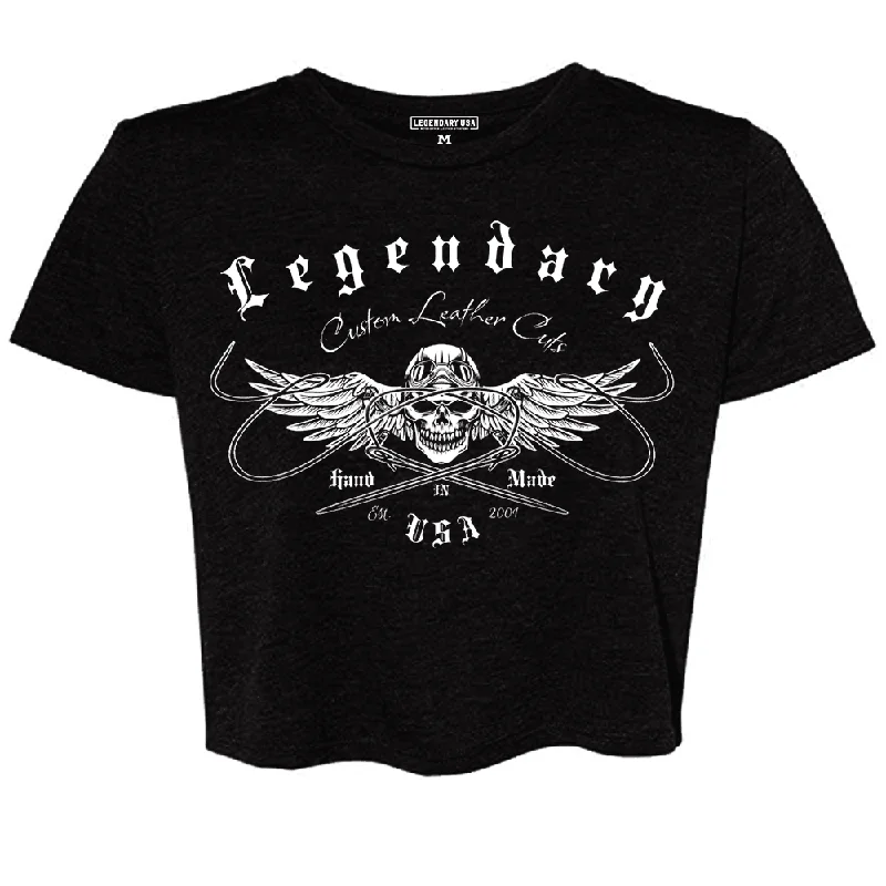 Women's Hooded Sweatshirts with Elastic WaistLegendary USA Womens 'Chill Out' Biker Chick Shirt - Slightly Cropped