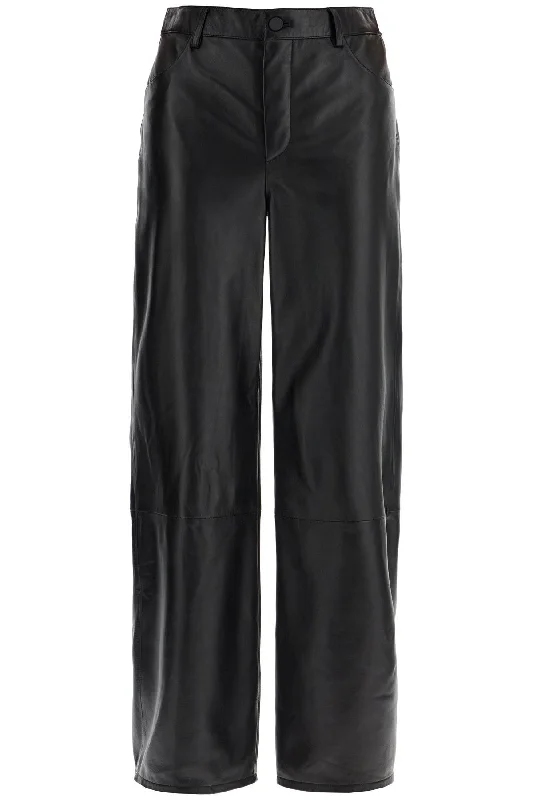 Women's SweatpantsLoulou Studio Women's High-Waisted Wide-Leg  Leather Pants