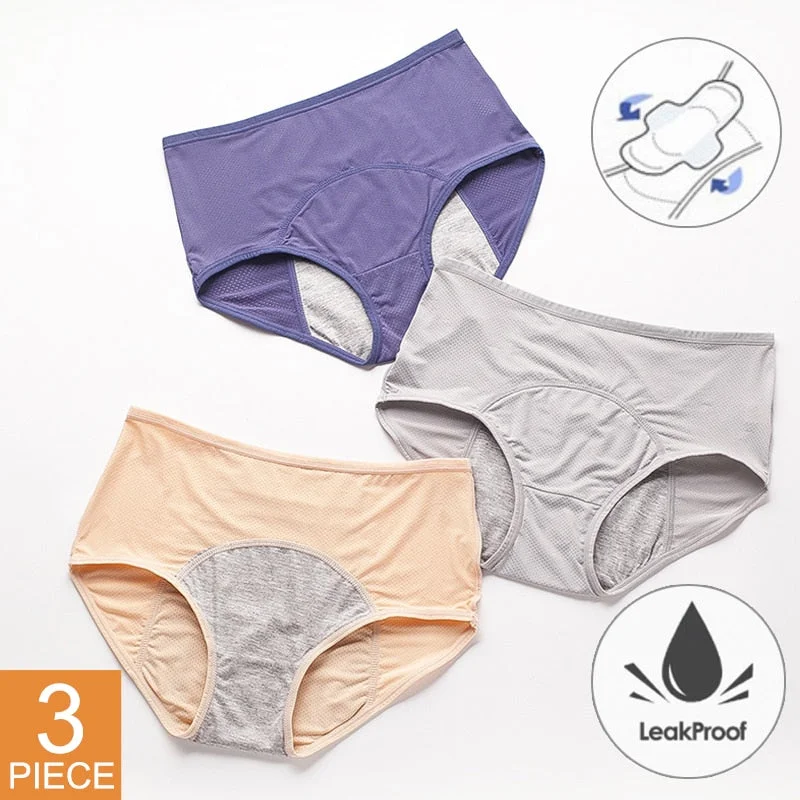 seamless underwear for women with a tummy control feature3pcs/Set Leak Proof Menstrual Panties Women Period Underwear Sexy Pants Physiological Underwear Plus Size Waterproof Briefs