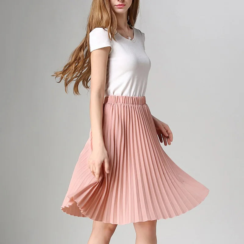 Women's Wool SkirtsChiffon High Waist Tutu Midi Summer Style Skirt