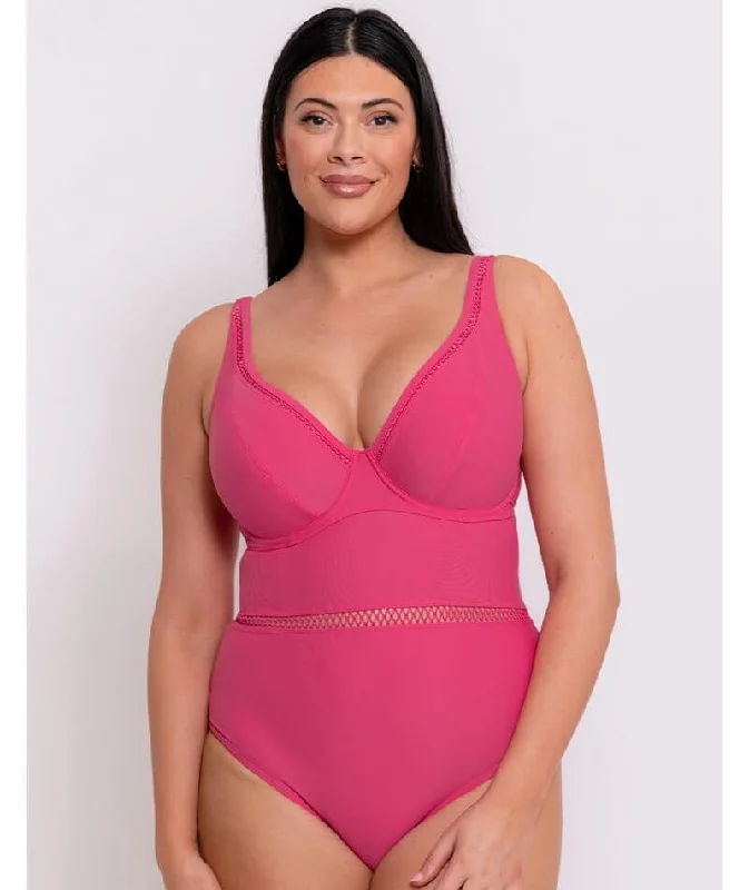 Curvy Kate First Class Plunge Swimsuit - Pink