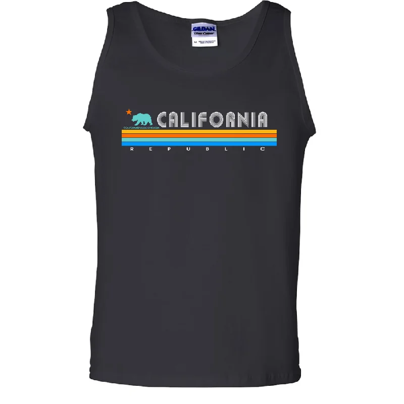 Women's Hooded Sweatshirts with Linen LiningCalifornia Republic Vintage Stripe Asst Colors Tank Top