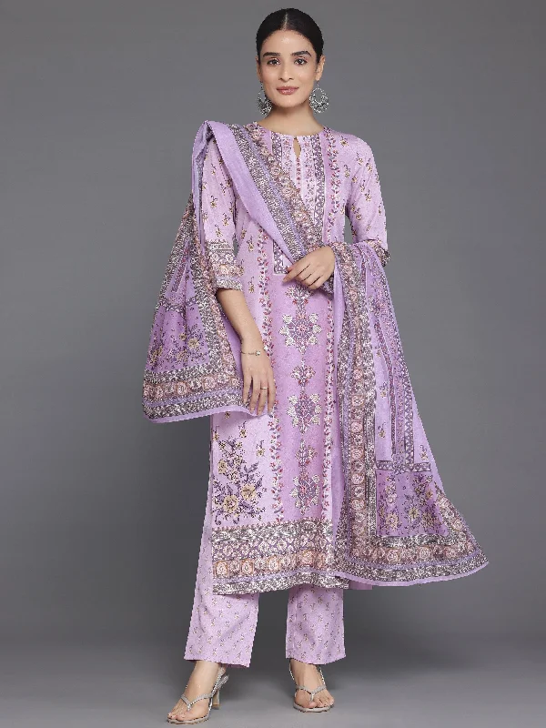 Women's Jumpsuits with Sweetheart CollarPink Printed Poly Crepe Straight Suit With Dupatta