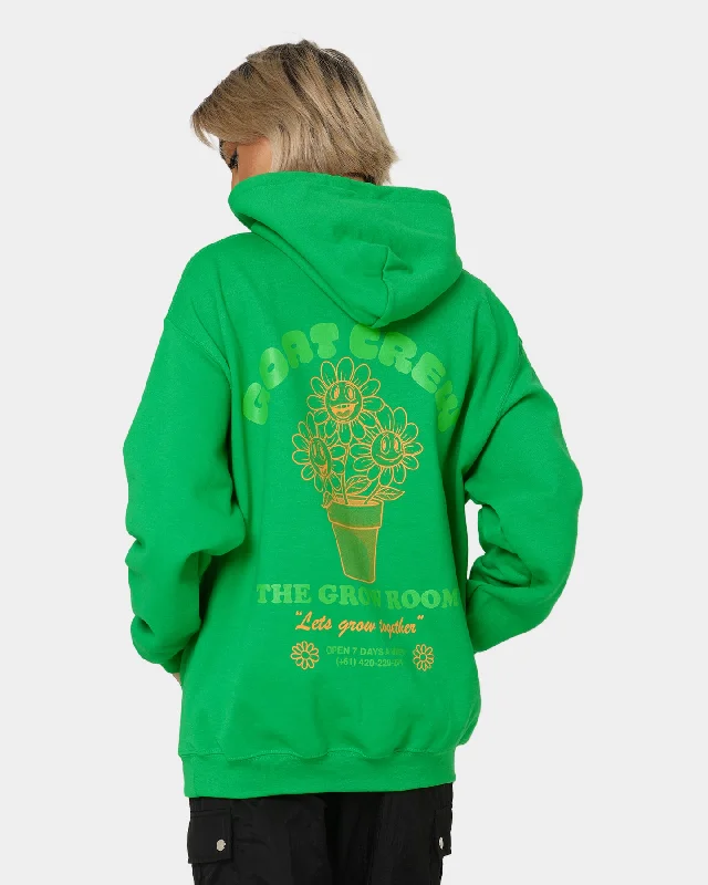 Women's Hooded Sweatshirts with Snap ButtonsGoat Crew Grow Room Hoodie Green