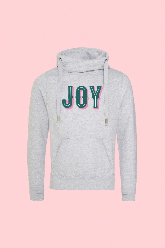 Women's Hooded Sweatshirts with Cotton LiningJoy Grey Cowl Neck Hoodie