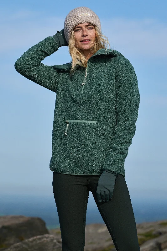 Women's Hooded Sweatshirts with Bamboo LiningWindproof Gale Fleece - Lily Pad