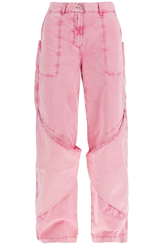 Women's Jodhpurs with Peter Pan CollarThe Attico Women's High-Waisted Loose Fit pink Palazzo Pants In Cotton