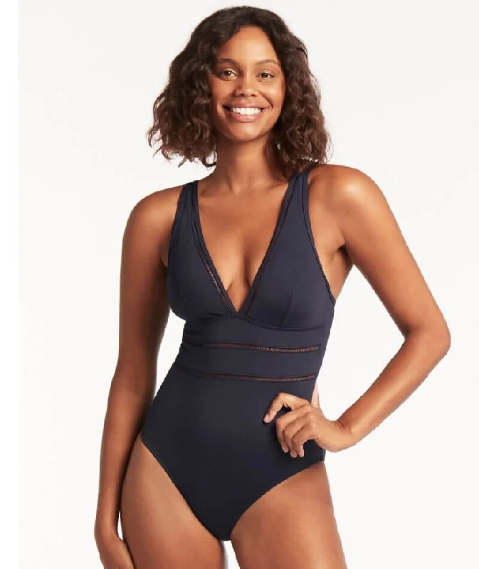 Sea Level Eco Essentials Spliced B-Dd Cup One Piece Swimsuit - Night Sky