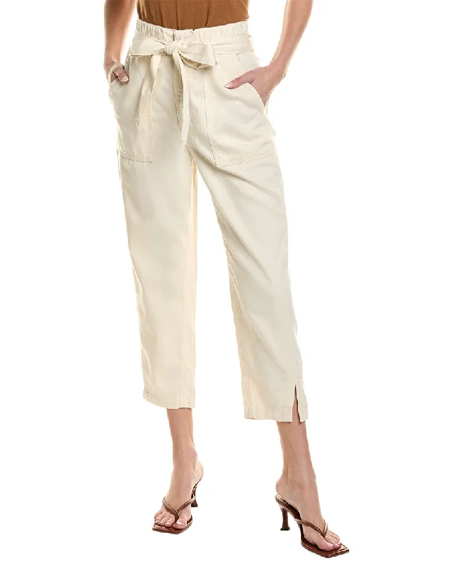 Women's Jodhpurs with V-Shaped HemAG Jeans High-Rise Barrel Silk-Blend Paperbag Pant