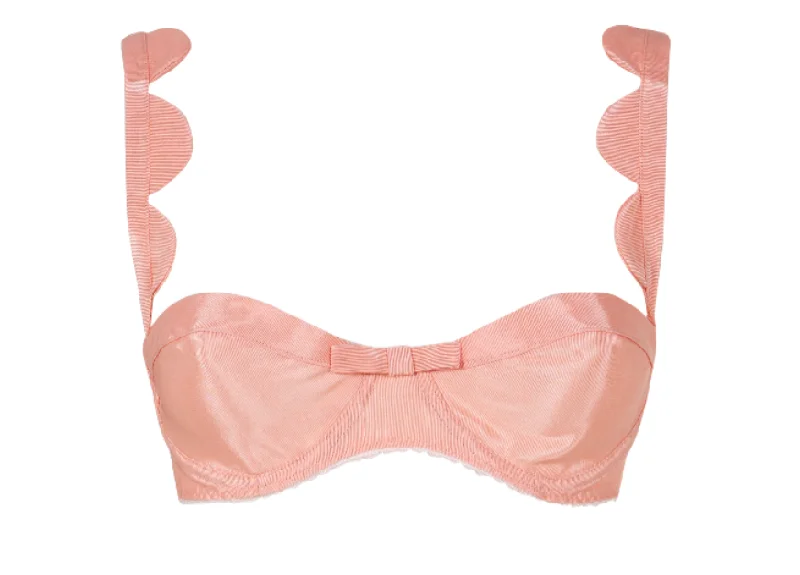 convertible plunge braPink Scallop Grosgrain Balconette Bra