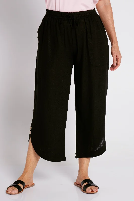 Women's Jodhpurs with Boat CollarCartia Linen Pants - Black