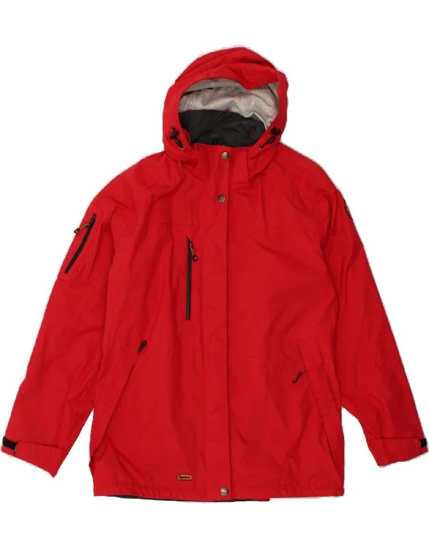 Women's Coats with ZipperIGUANA Womens Hooded Windbreaker Jacket IT 44 Medium Red Polyester