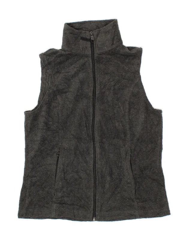 Women's Coats with Fur Trimmed ZipperCOLUMBIA Womens Fleece Gilet UK 10 Small Grey Polyester