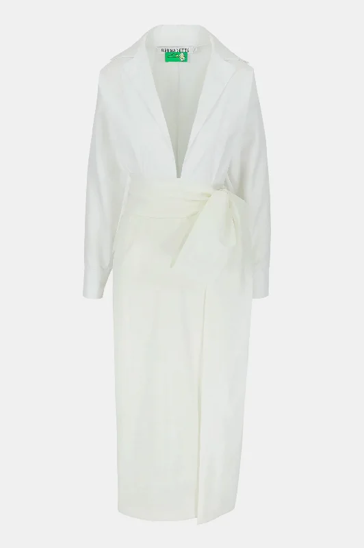 Women's Mandarin Collar DressesClaire Dress in White