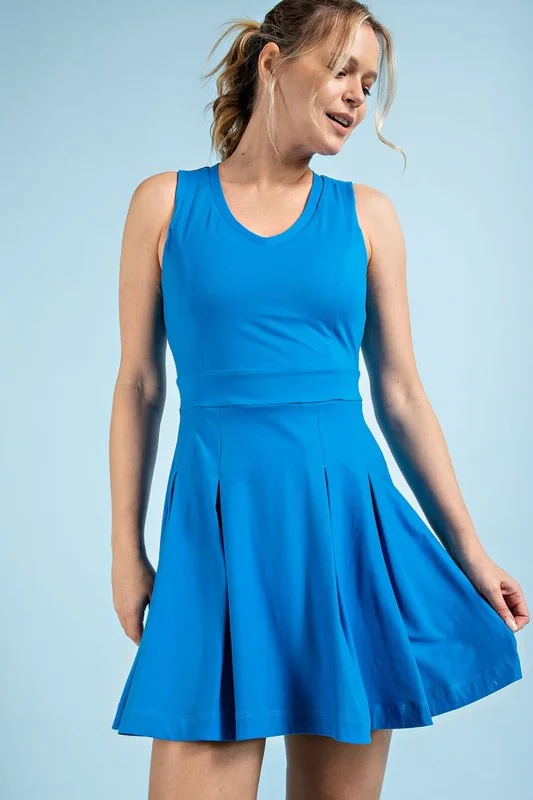  Women's A-Line DressesTwo Piece Blue Dress Set