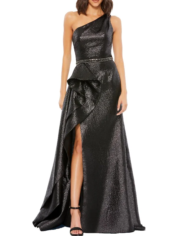 Women's Sweetheart Collar DressesWomens Metallic Long Evening Dress