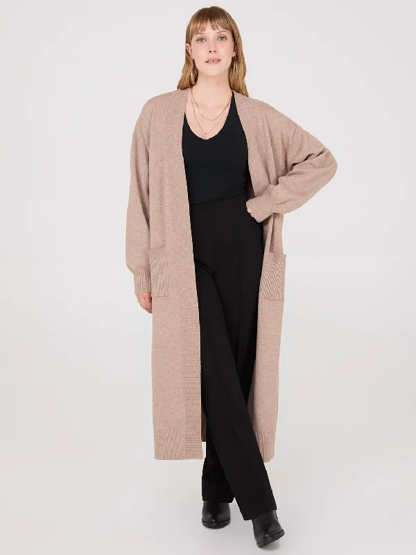 Women's Blouse with Narrow CollarDrop Shoulder Long Duster