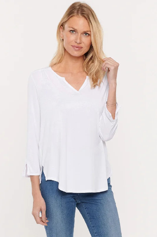 Women's Blouse with Bell SleevesPerfect Tee - Optic White